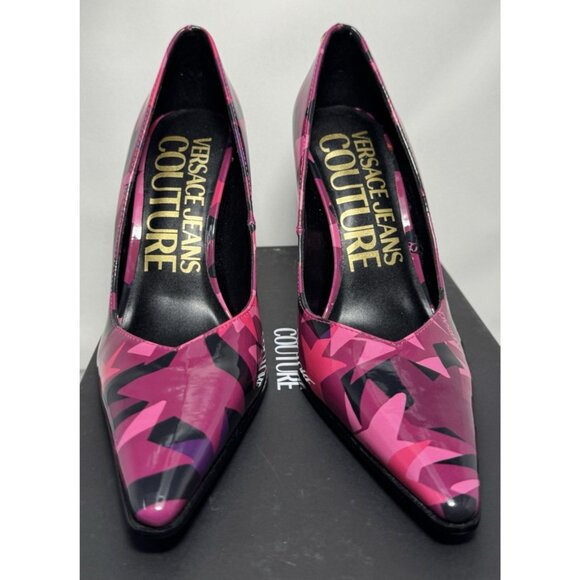 The Versace Jeans Couture Sadie Geometric Patent Pumps Shoe Size 5  EU35 - Picture 2 of 15